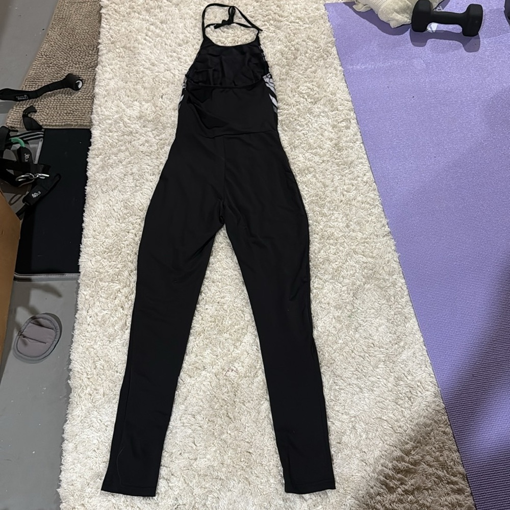 Skeleton Print Black Jumpsuit - Picture 2 of 3